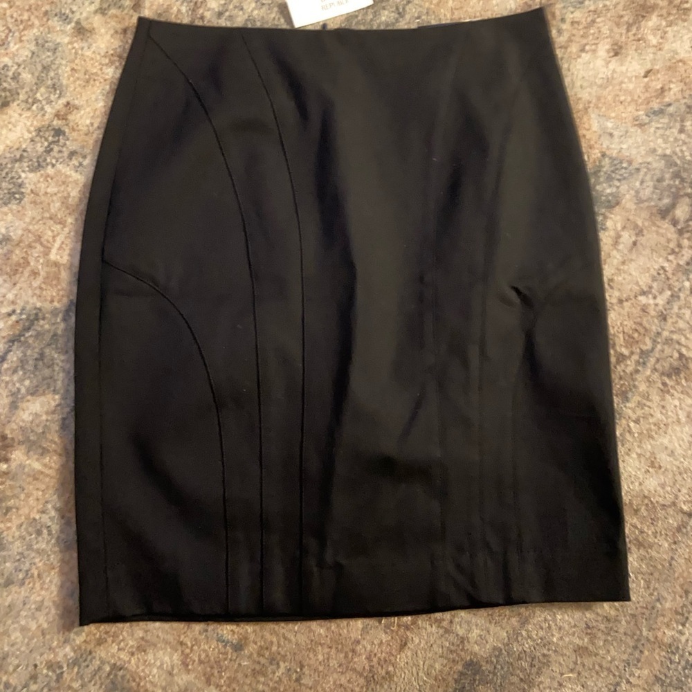 NWT banana republic black mini pencil skirt Sz 6 zip up back career office work